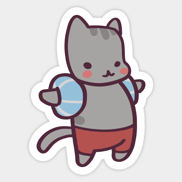 Cute Cartoon Pool Cat Sticker by ThumboArtBumbo